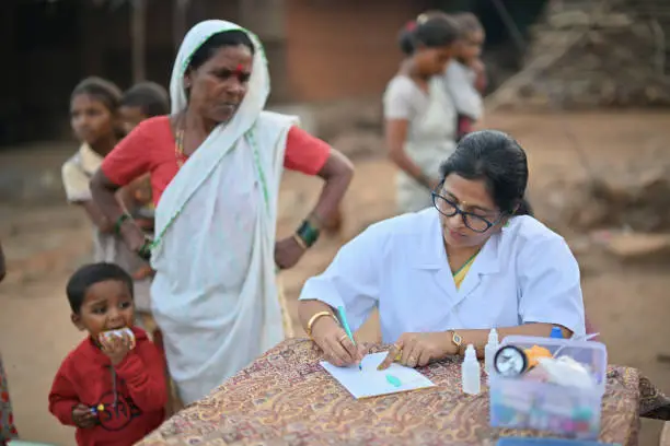 Healthcare professionals at medical camp